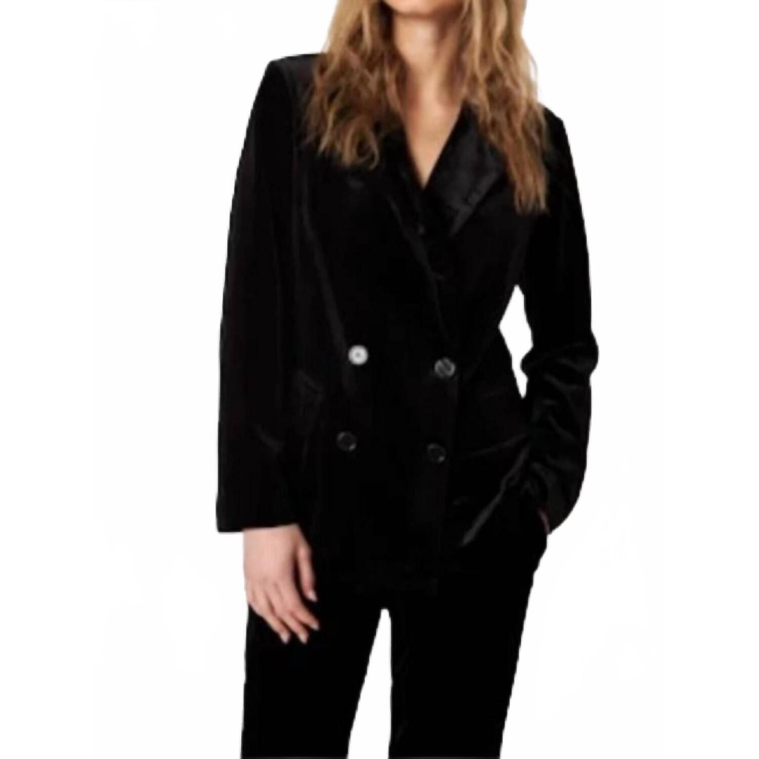 New John + Jenn Jasper Blazer In Nero Velevet